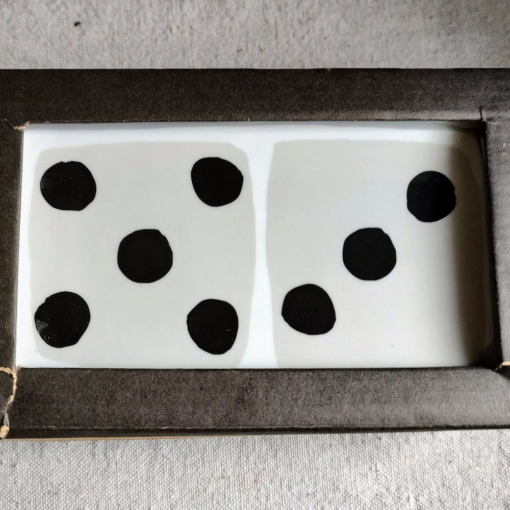 Set of 6 Crate and Barrel appetizer plates design by Jane Dixon dominoes